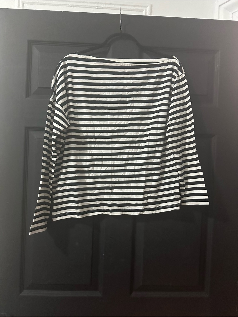 Candace Cameron Bure Black & White Striped Long-Sleeve Top